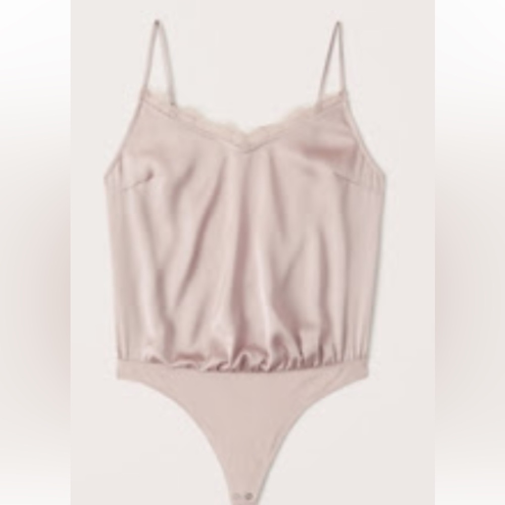 Abercrombie Satin Lace Back Cami Bodysuit - size L